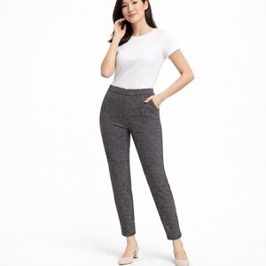 NWT Carolina Belle‎ Women's Geometric Dress Pants Dark Blue Size 6 Officewear